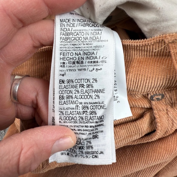 Roxy NEW Surf In Cloud Corduroy Pants in Camel Women's Wide Leg High Waist 29 - Picture 8 of 10